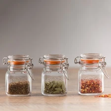 NEW OPEN BOX Kilner Square Clip Top Spice Jars - 70ml/ 2.3 US fl oz  (Set of 12)