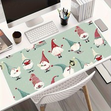40 90cm Whimsical Gnomes in Winter Wonderland Mouse Pad - Non-Slip, Washable Pol