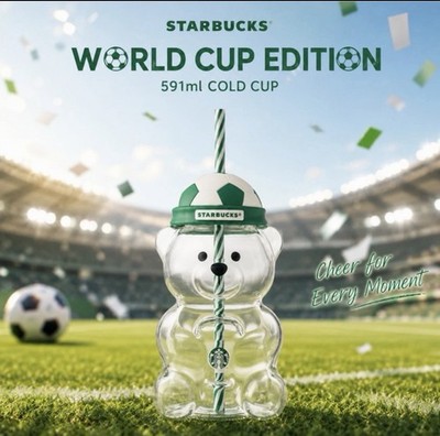 【海外限定】2026年 starbucks ダッキーズ グラスコールドカップ Starbucks Korea 2026 World Festa Soccer Bearista Glass Coldcup