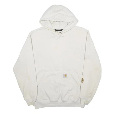 CARHARTT Hoodie Homme à Capuche Blanche à Enfiler Coton Mélangé Taille S - Photo 1/4