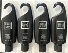 4 new AVON black suede Hair and Body Wash shower gel men - 5 oz