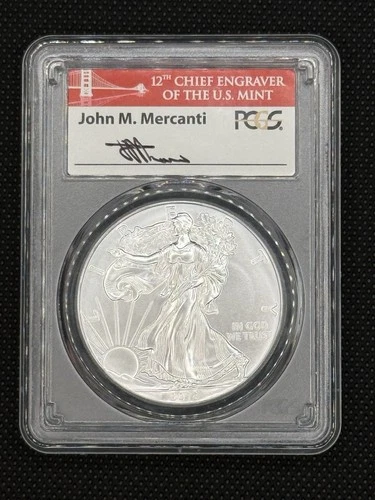 2018 (W) Silver Eagle PCGS MS70 First Strike John Mercanti #14