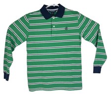 Brooks Brothers Kids Boys Polo Long Sleeve Size Medium Green Blue Rugby Academia