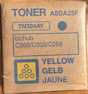 Konica Minolta TN324AY A8DA25F Toner Ink - Genuine New Unopened 