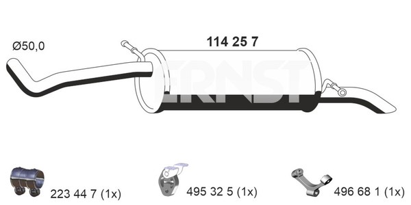 EndschalldäMpfer NachschalldäMpfer Ernst 114257 FüR Seat Polo Fabia Skoda Ibiza-image