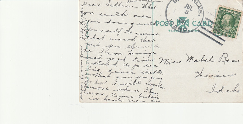 Brownlee, Idaho DPO R-6 card 1911 (Brownlee also in heading) 3 year office