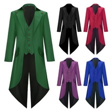 Steampunk Costume Vintage Victorian Tailcoat Uniform Coat Outerwear Halloween