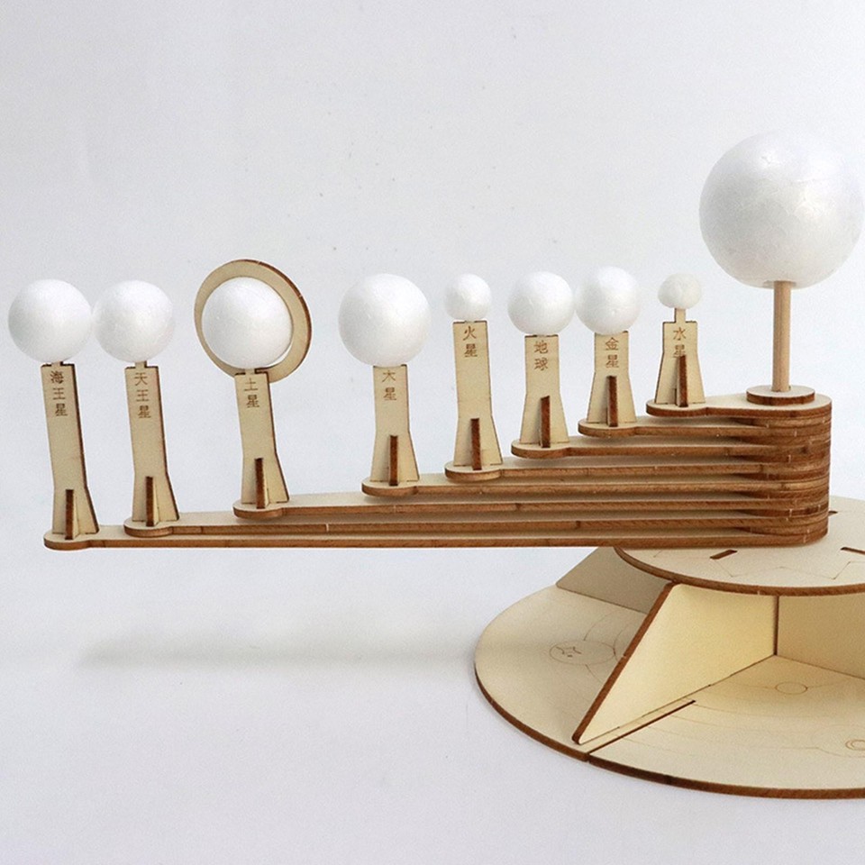 Solar System Model Kit Wooden Building Block Kit DIY Handmade Stem ...
