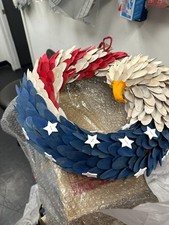 1 Pcs 4th of July Patriotic Door Sign 250th Anniversary Eagle Wreath Decorati...