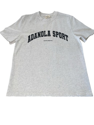 Adanola Sport Short Sleeve Oversized T-shirt Light Grey Melange Medium NWT