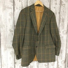 MAGEE Men's Tweed Blazer Jacket 44” Olympic T2 Houndstooth Check Wool Made in UK