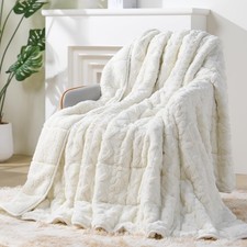 Super Fuzzy Soft Sherpa Fleece Weighted Blanket, 15 lbs Dual Sided Fluffy Hea...