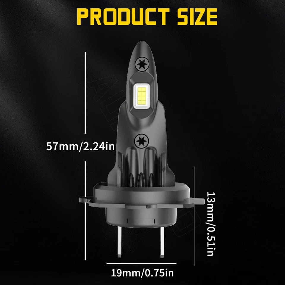 For Mercedes-Benz B250e 2017 4pcs LED Headlights Hi/Lo Beam Bulbs Kit Cool White - Image 4 of 4