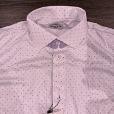 Collars  Co Polo Shirt White Polka Dot Polyester Business Casual Medium