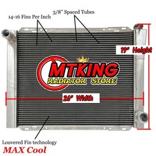 26 X 19 Chevy Gm Crossflow Style Universal Aluminum Radiator High Performance