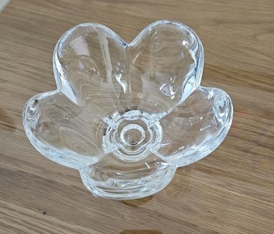ORREFORS Sweden Vintage Lars Hellsten Pomona Flower Shaped Glass Bowl
