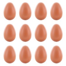 Set of 12 Brown Hollow Plastic Dummy Fake Nest Eggs 2.25 Inches