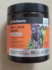 Pet Honesty Hip  Joint Health Max Strength 90 Chews Bacon Flavored Exp 01/2027