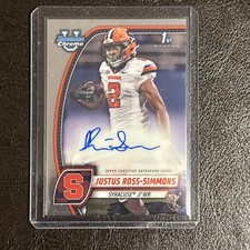 2024 Bowman University Chrome - Autograph Justus Ross-Simmons #PA-JRS (AU, RC)
