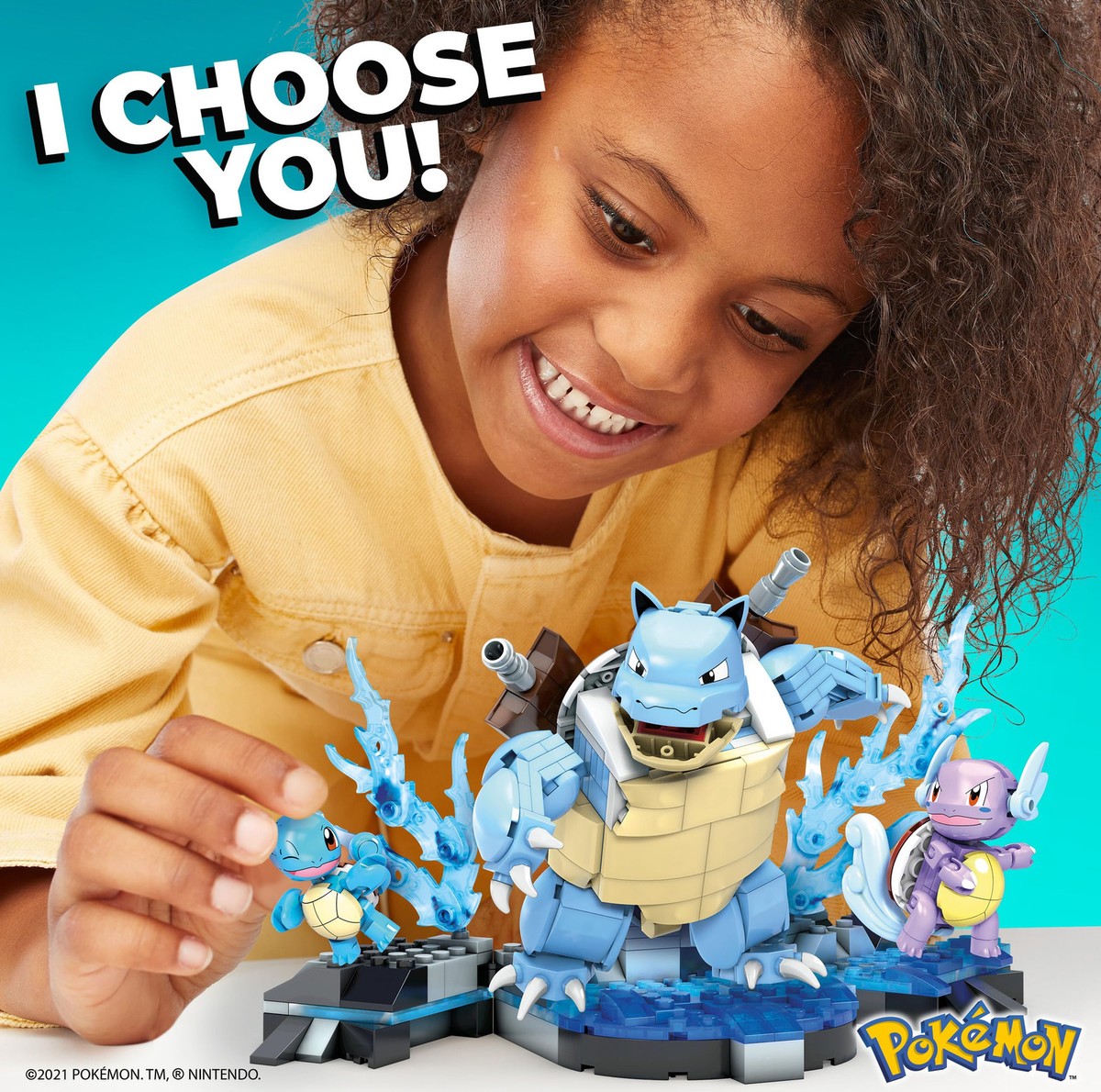 Pokémon Squirtle Evolution Building Set with 379 Bricks and
