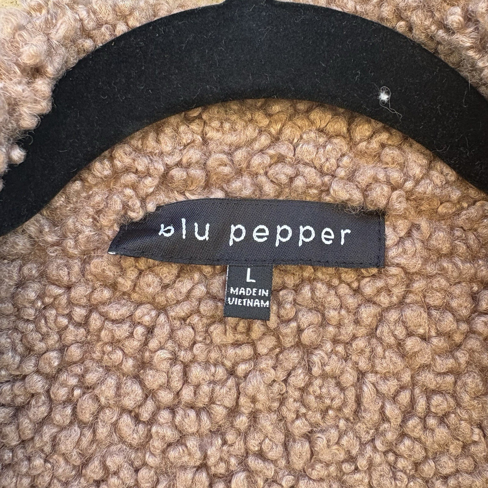 Blu pepper Brown Sherpa Vest, Women’s Large