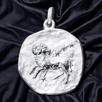 AnhäNger Sternzeichen Widder 925 Sterling Silber Matt SternzeichenanhäNger