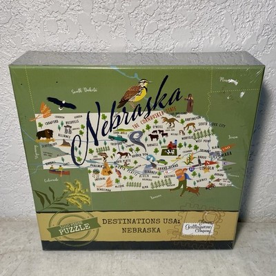 Destinations USA: NEBRASKA 1000 Piece Puzzle GalleryWare Company Jigsaw Map