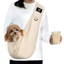 Dog Sling Carrier for Small Dogs up to 15 lbs - Hands Free Puppy Sling Size ...