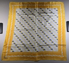 Vera Neumann Signed Scarf Ladybug Polyester Yellow Flower Love Design 22x22