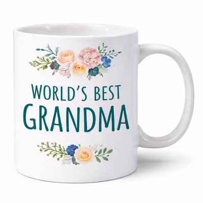 World s Best Grandma Coffee Mug   Double-Sided Print   Gift for Grandma   11oz C