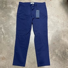 Spoke Chinos Mens W36 L30 Navy Straight Trousers Office Build B Fives Smart Zip