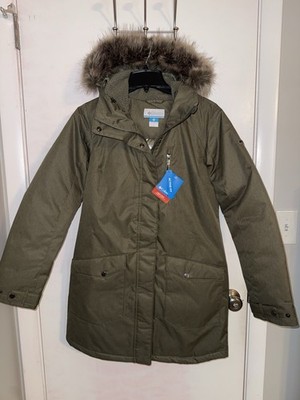 NWT Columbia Women s M Suttle Mountain Long Insulated Jacket Green Omni-Heat