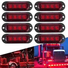 4-12x LED Marker Side Amber Red Lights Clearance Light Truck Trailer Waterproof