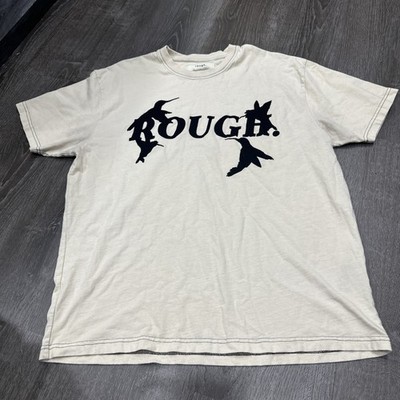 Rough. Cotton Velvet Logo Shirt Designer Streetwear Hype Oversized 23x29