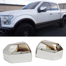 Chrome Side Door Mirror Covers Add-on Style Fit Ford F-150 2015 2016 2017-2020