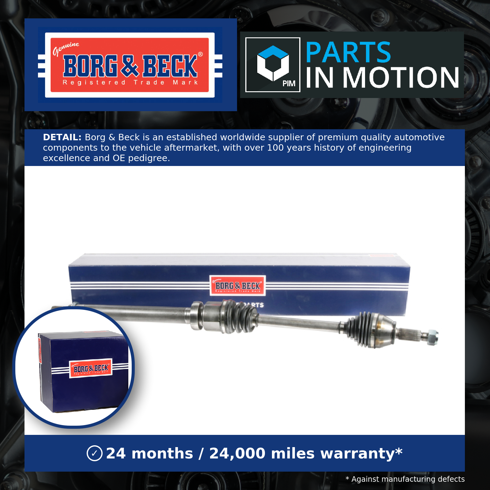 DriveShaftFrontRightBDS1823Borg&BeckDriveshaft1806083CN153B436FCNew