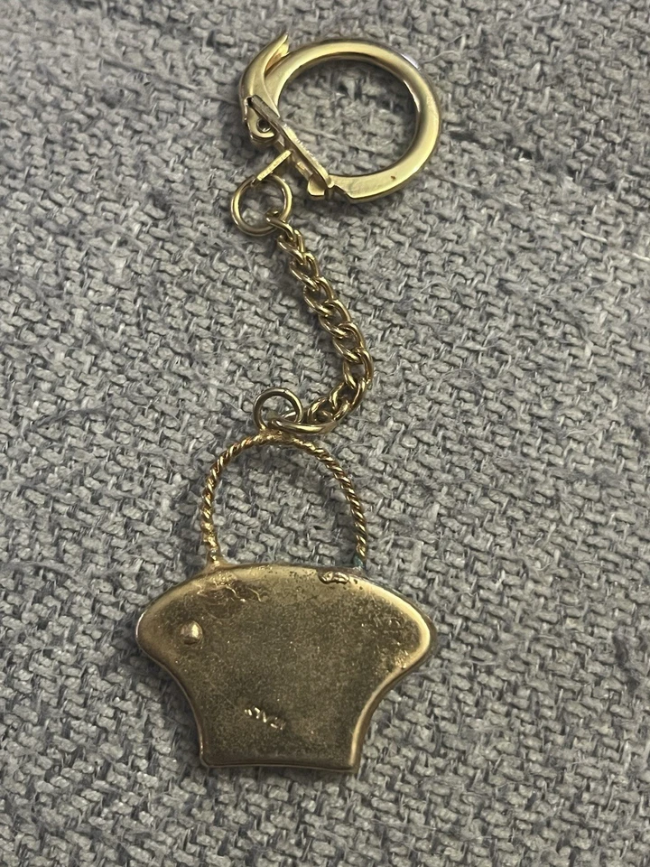 Italian Vintage Micro Mosaic Floral Keychain Key Ring Made In Italy - Image 3 of 4