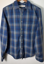 Levi's Men's Red Tab Plaid Button-Up Shirt Blue, Long Sleeve, Size M