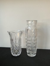 2x Kristallglas Vase schwer geschliffen Bleikristall Vintage Deko