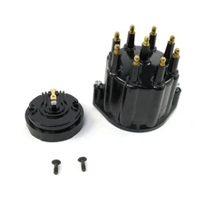Pertronix Distributor Cap & Rotor Kit D600710; Flame-Thrower HEI/Male Black V8