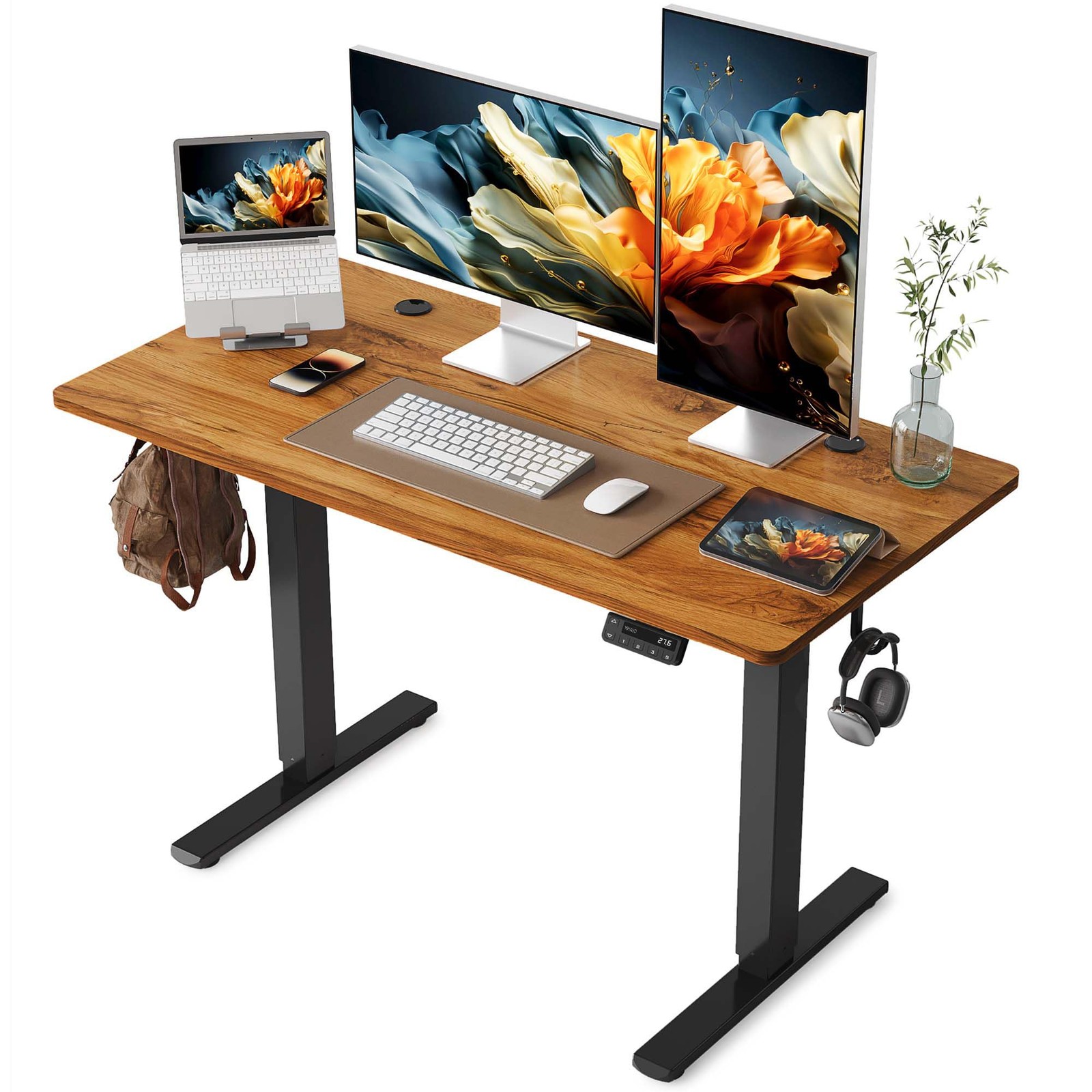 Electric Standing Desk, 48 x 24 Inches Stand Up Desk with Splice Board, Adjus...