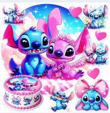 Lilo and Stitch Essbar Party Tortenaufleger Torte Freunde Zuckermasse + TEXT