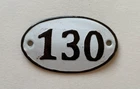 Vintage Enamel Porcelain Locker Number 130 Door Sign