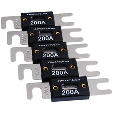5 Pack 200 Amp ANL Fuses Nickel Plated Auto Stud Inline High Quality Car Audio