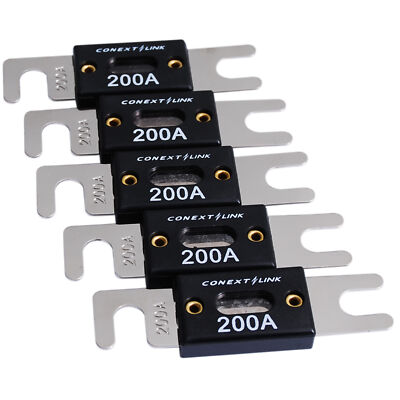 5 Pack 200 Amp ANL Fuses Nickel Plated Auto Stud Inline High Quality Car Audio 