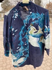 Citron Santa Monica Brand Women’s 3/4 Length sleeved silk blouse, size S