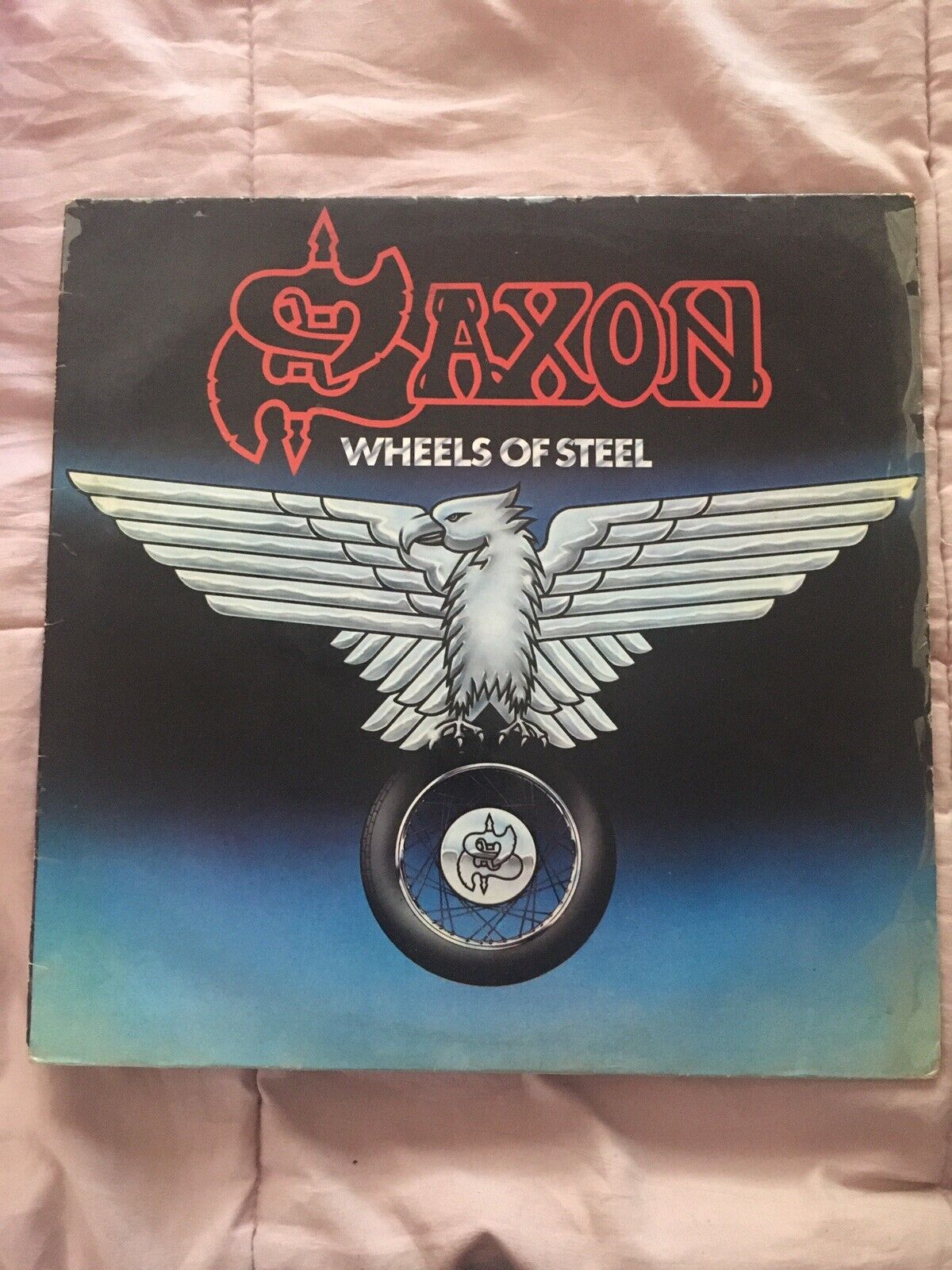 Original Vintage Vinyl Record Of Saxon’s Album “Wheels Of Steel” (Used)
