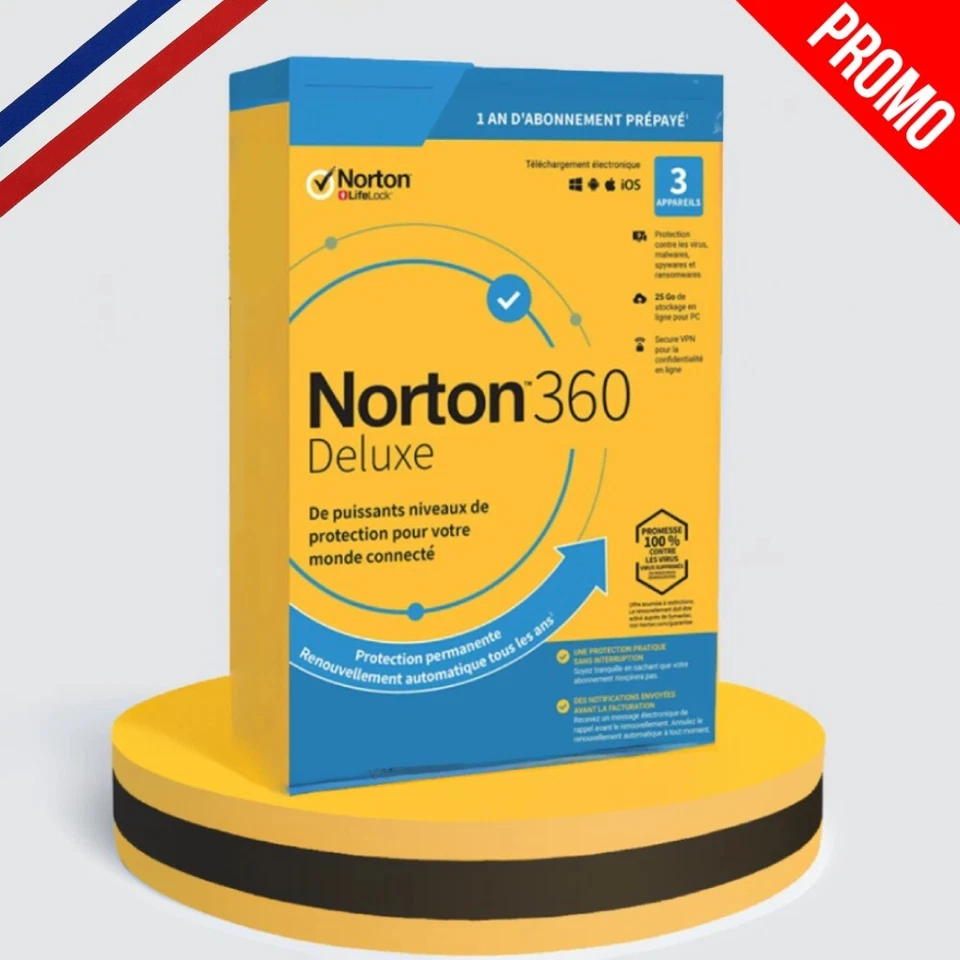 [ORIGINAL] Norton 360 Deluxe 2026 FRANÇAIS & EU 3 Appareils / 1 AN - Photo 1/1
