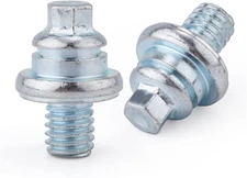 2Pcs Side Battery Terminal Bolts, 3/8" Side Post Adapter Universal Fit Nuts Repl