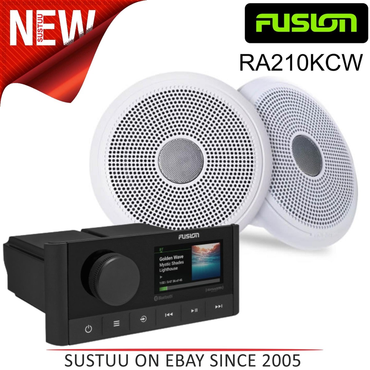 Fusion MS-RA210 Marine Stereo XS Classic Speaker Bundle